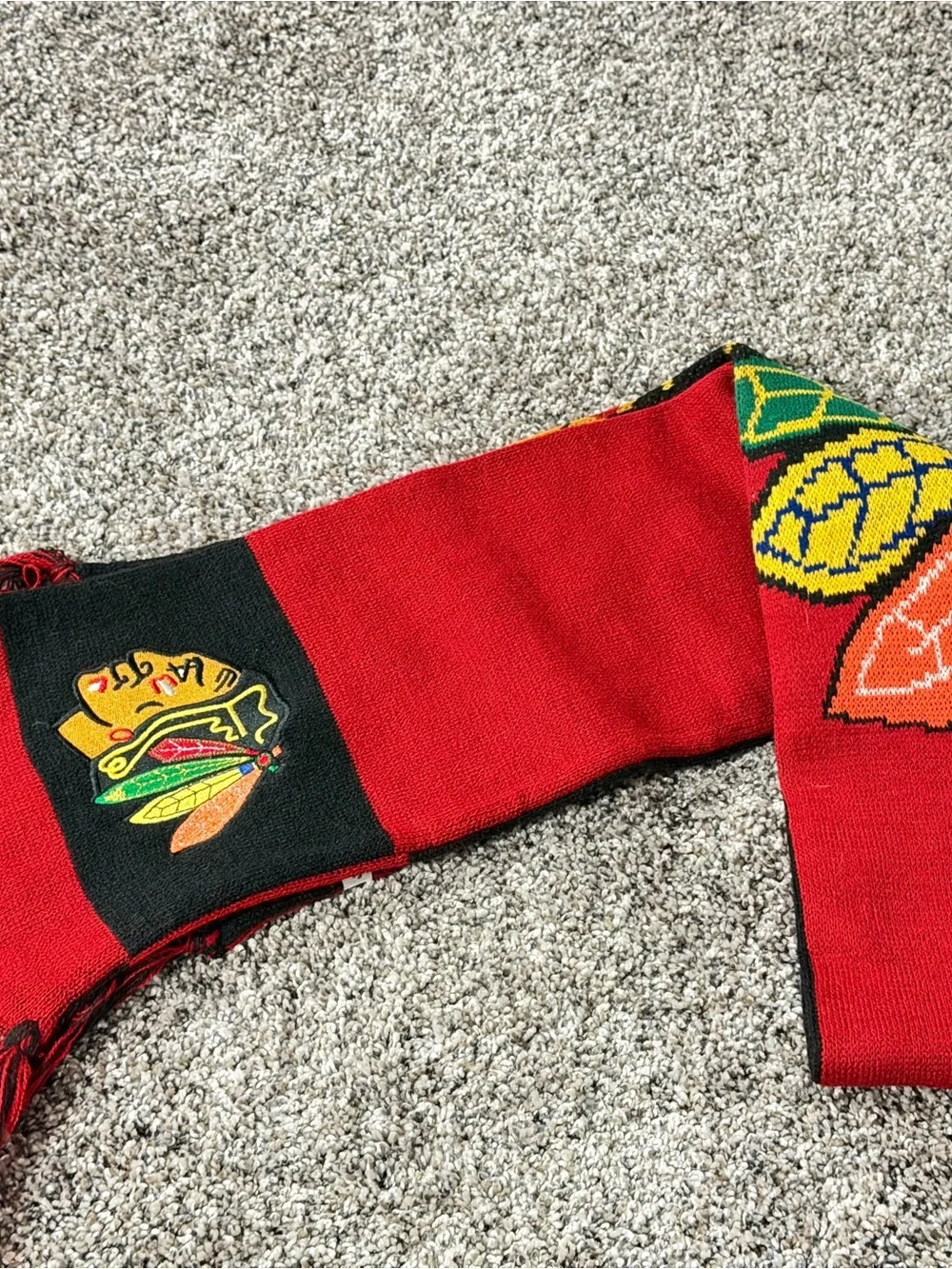 Chicago Blackhawks Red and Black Hockey Scarf